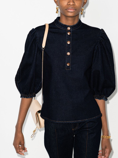 See by Chloé puff-sleeve buttoned top outlook