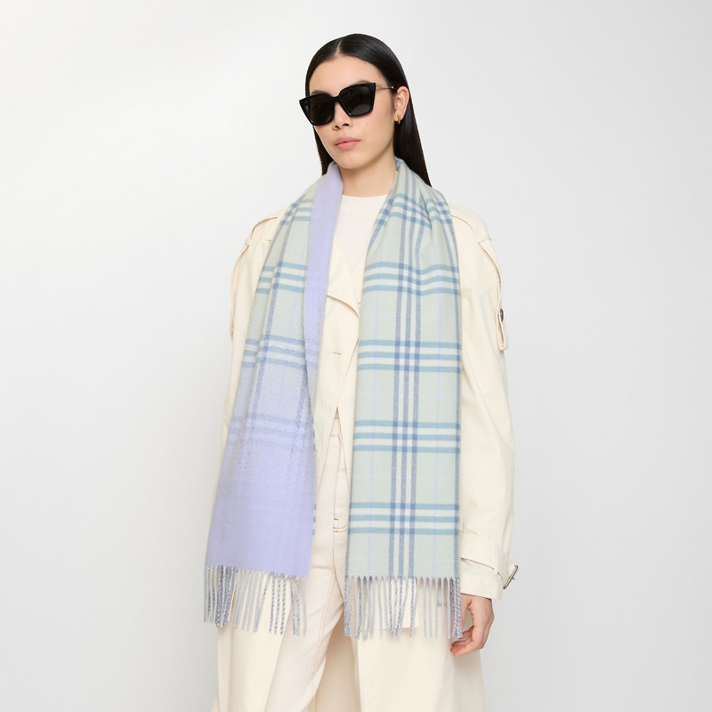 Gradient Check Cashmere Scarf 4