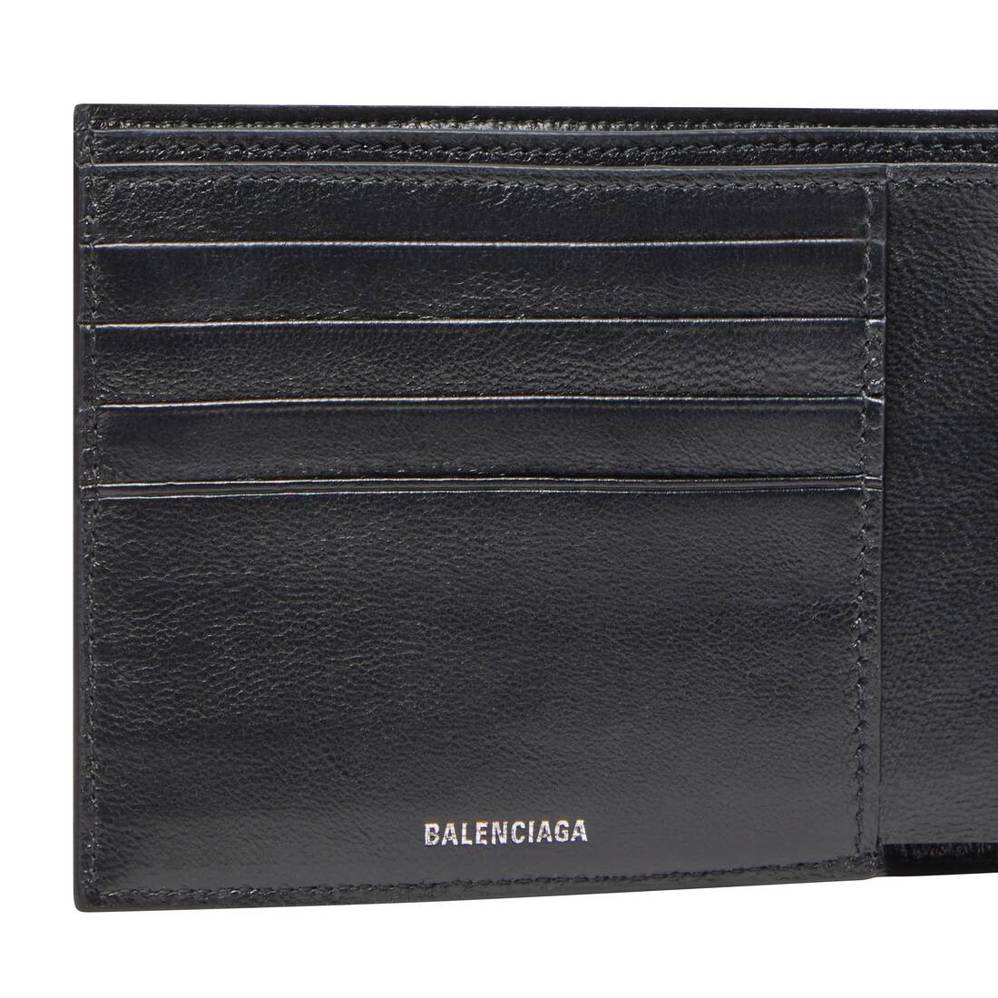 signature square folded coin wallet bb monogram coated canvas and allover logo - 5
