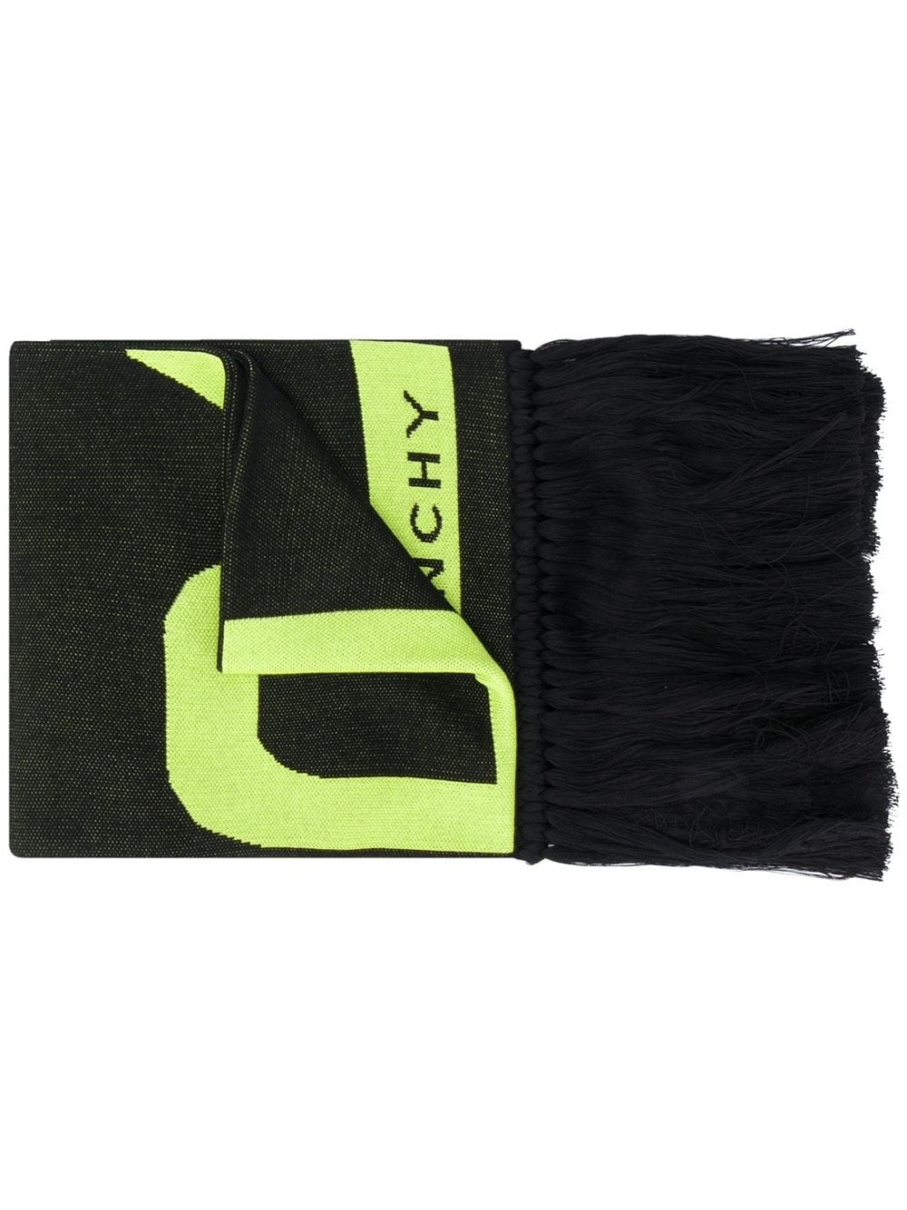 logo print frayed scarf - 1