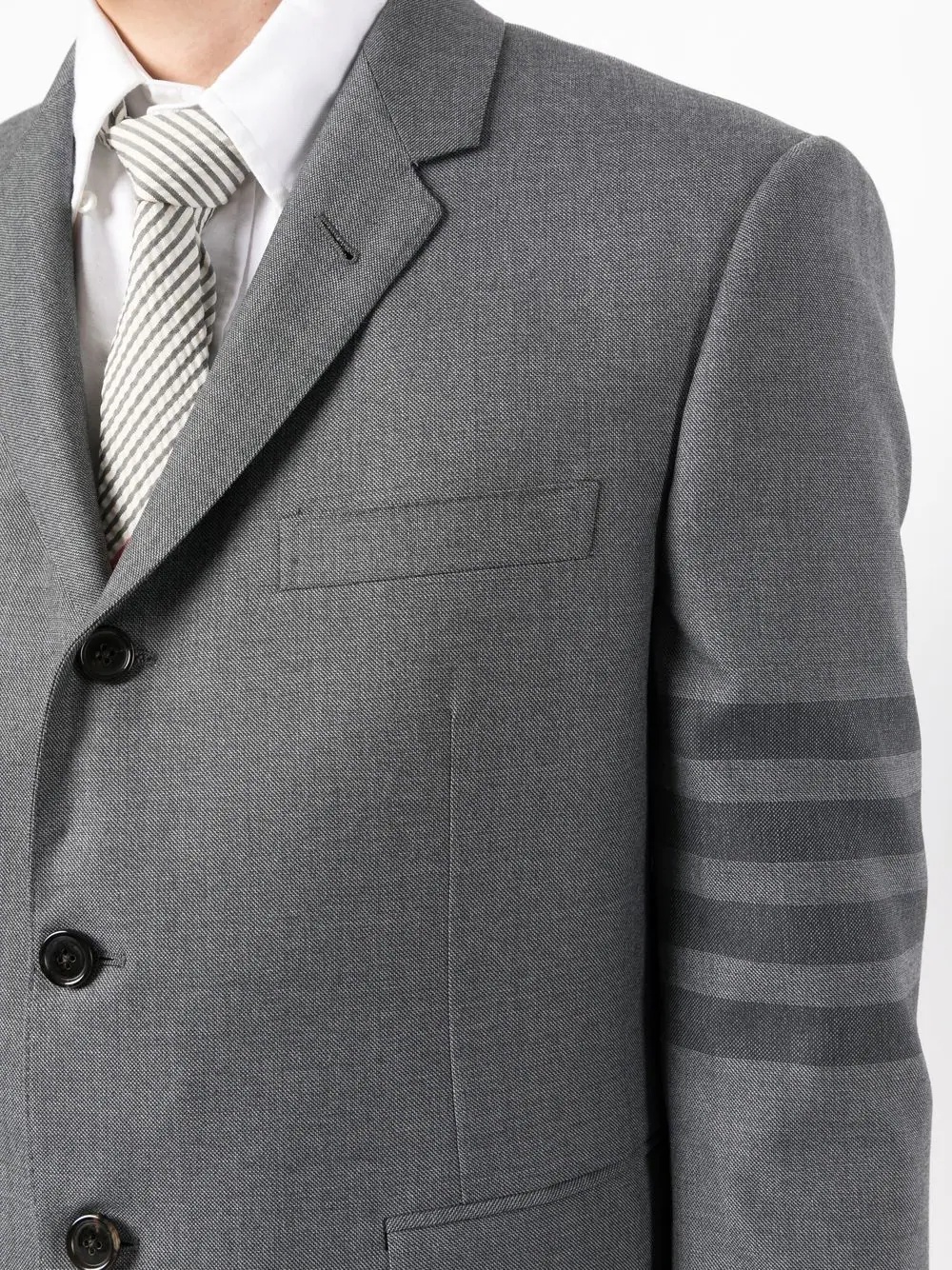 4-Bar stripe notched lapels blazer - 5