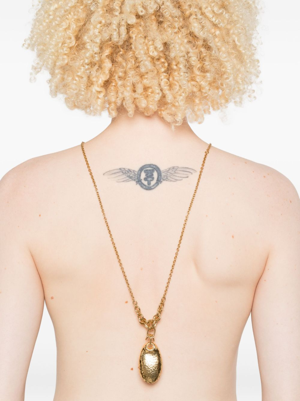 hammered-oval necklace - 2
