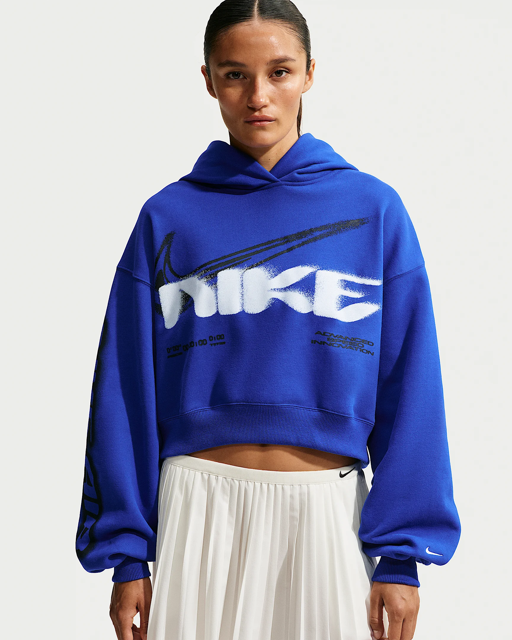 Nike Studio Fleece Women's Cropped Oversized Pullover Hoodie - 1