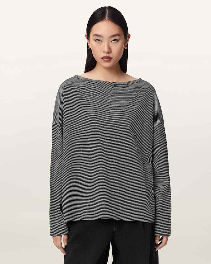ALLSAINTS RITA LONG SLEEVE STRIPED T-SHIRT outlook