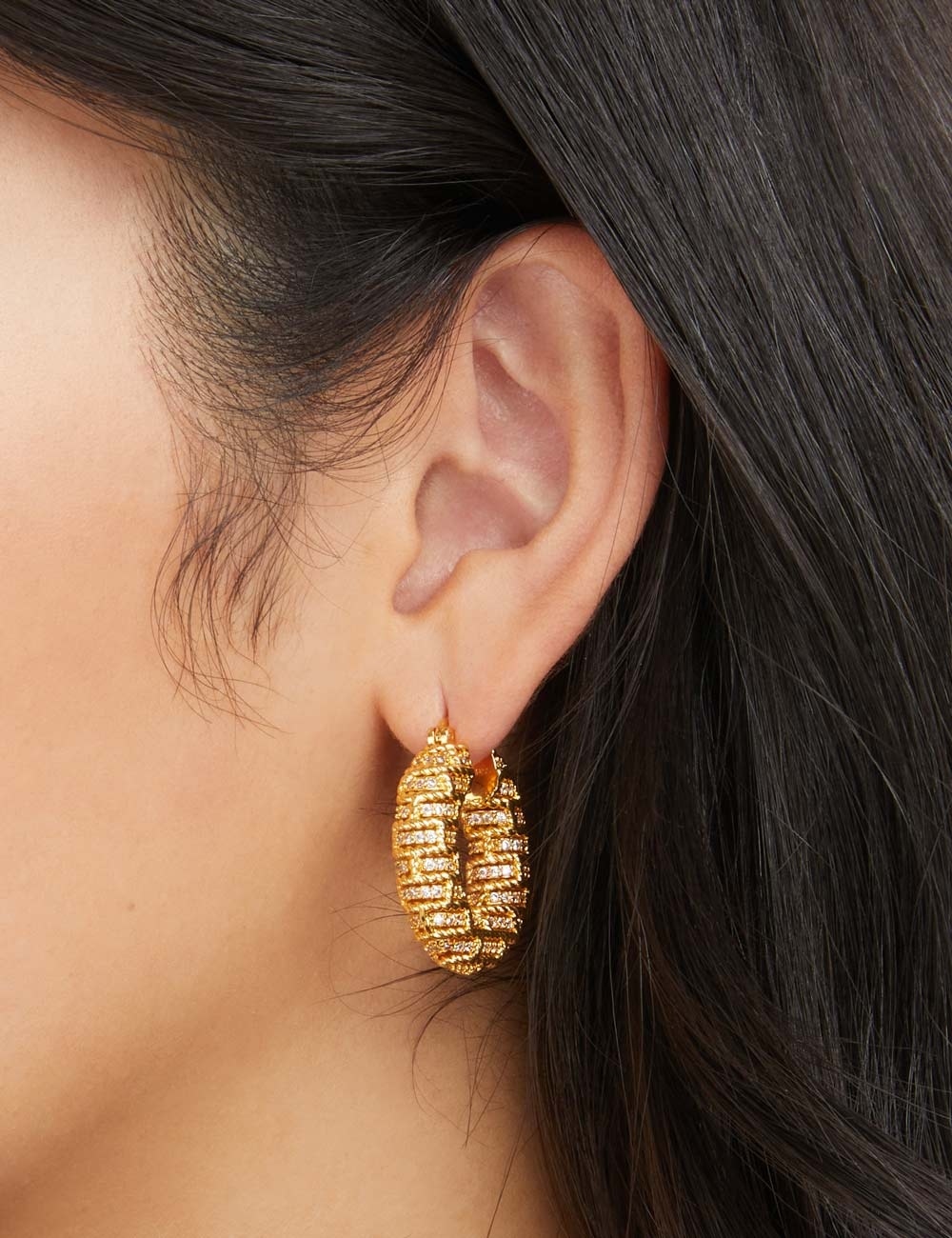 TWISTED ROPE PAVE HOOPS - 2