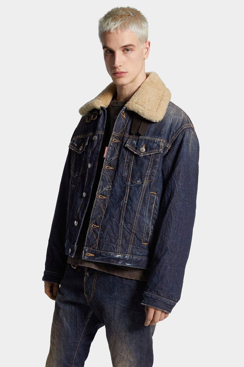 DENIM AVIATOR JACKET - 3