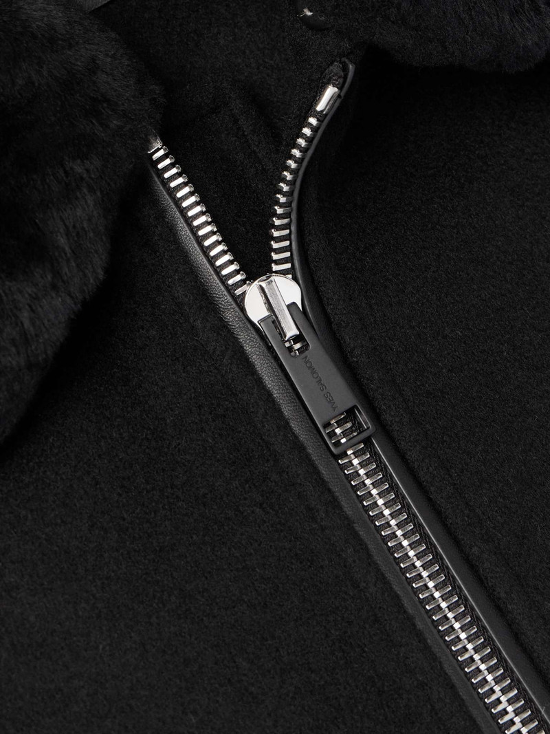 Leather and Shearling-Trimmed Wool and Cashmere-Blend Jacket 5