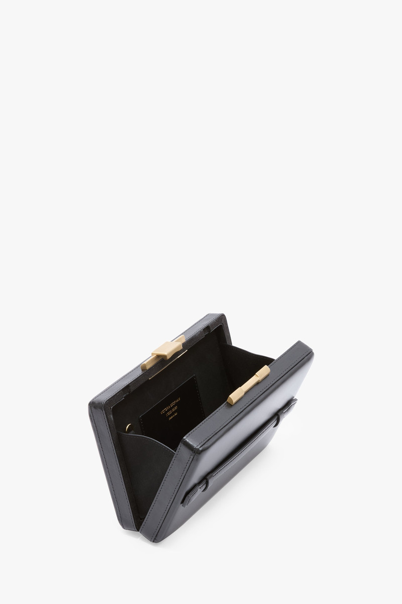 Victoria Beckham Box Clutch In Black Smooth Leather outlook
