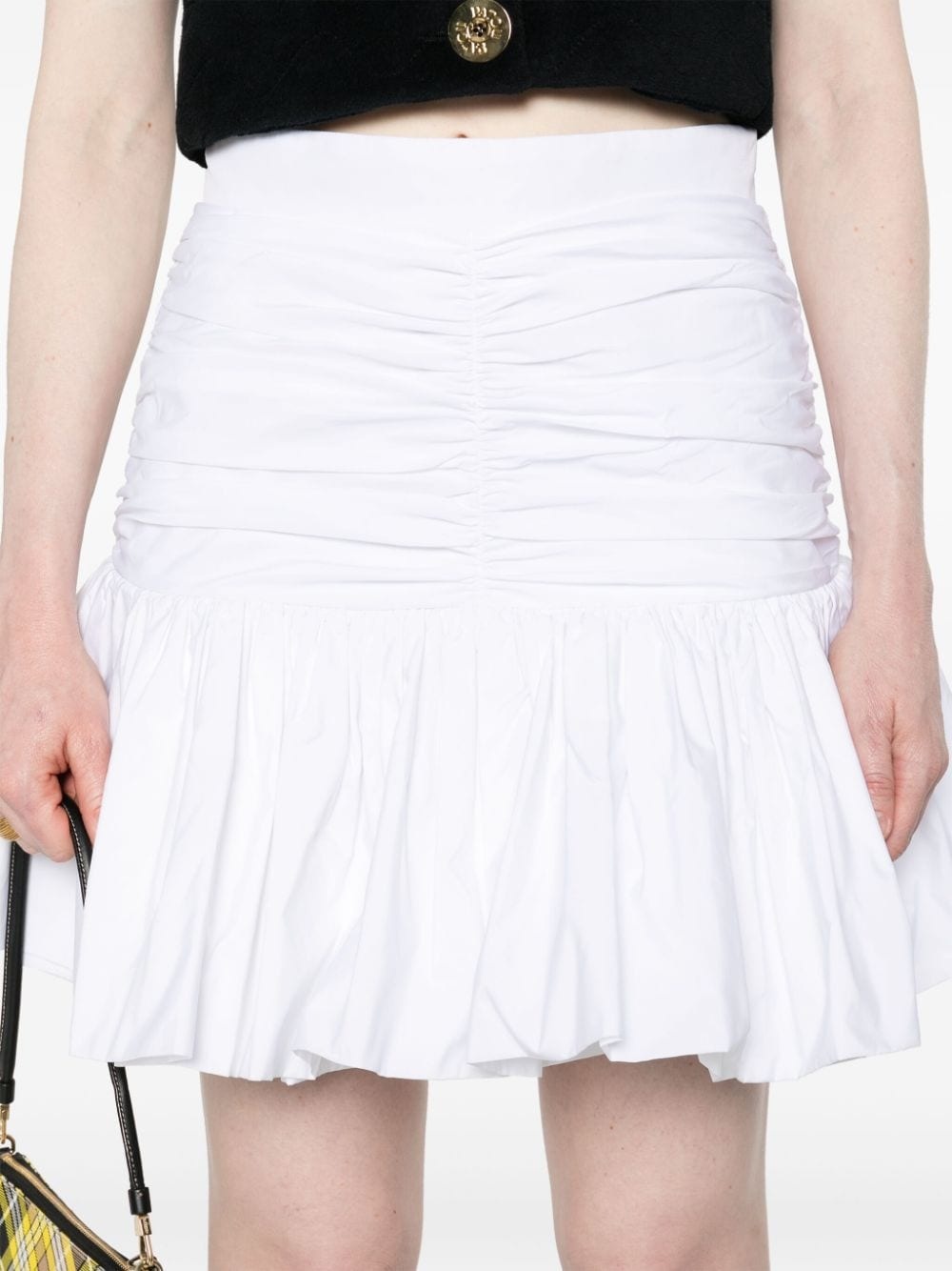 drape-detailing pleated mini skirt - 5