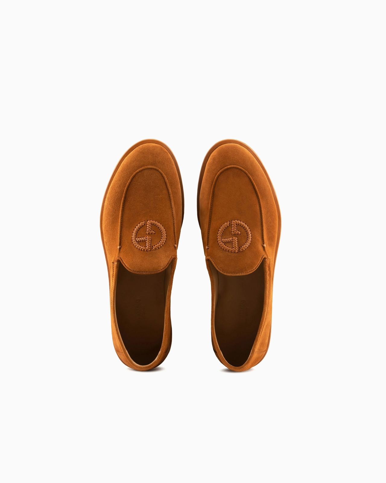 Suede loafers with embroidered logo - 3