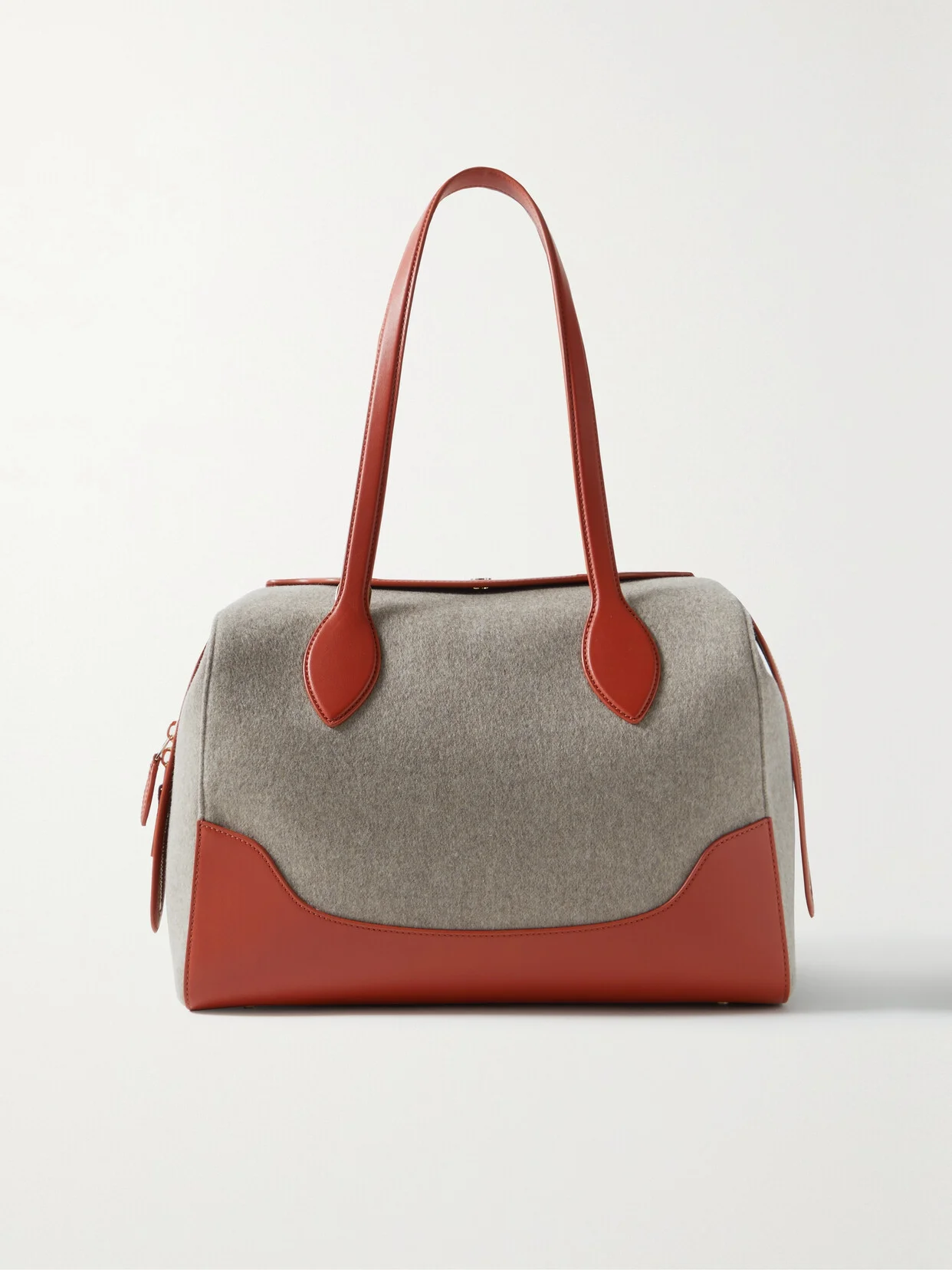 Happy Day Large Leather-trimmed Felt Tote - 1