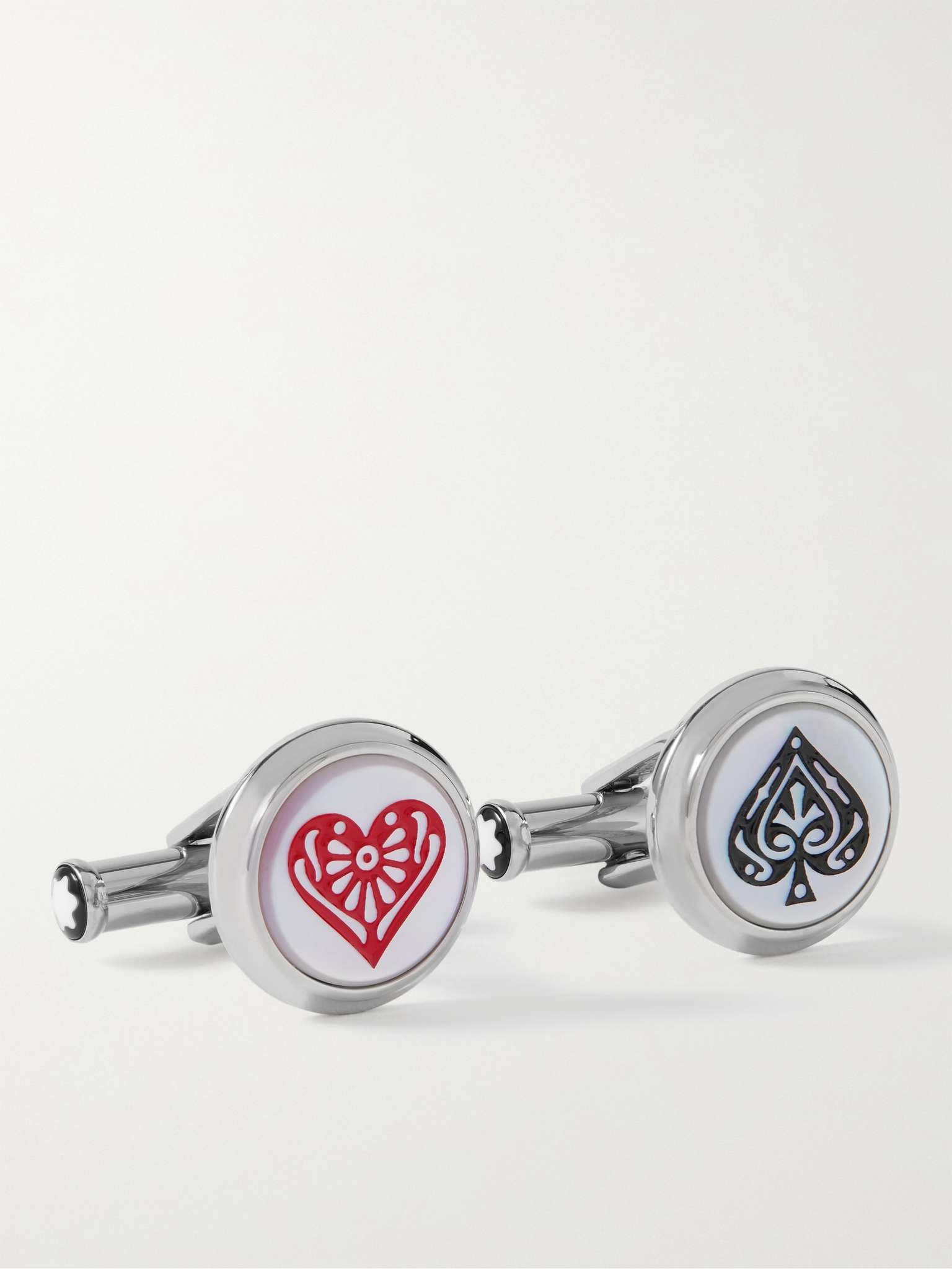 Meisterstück Around the World in 80 Days Stainless Steel, Mother-of-Pearl and Enamel Cufflinks - 1