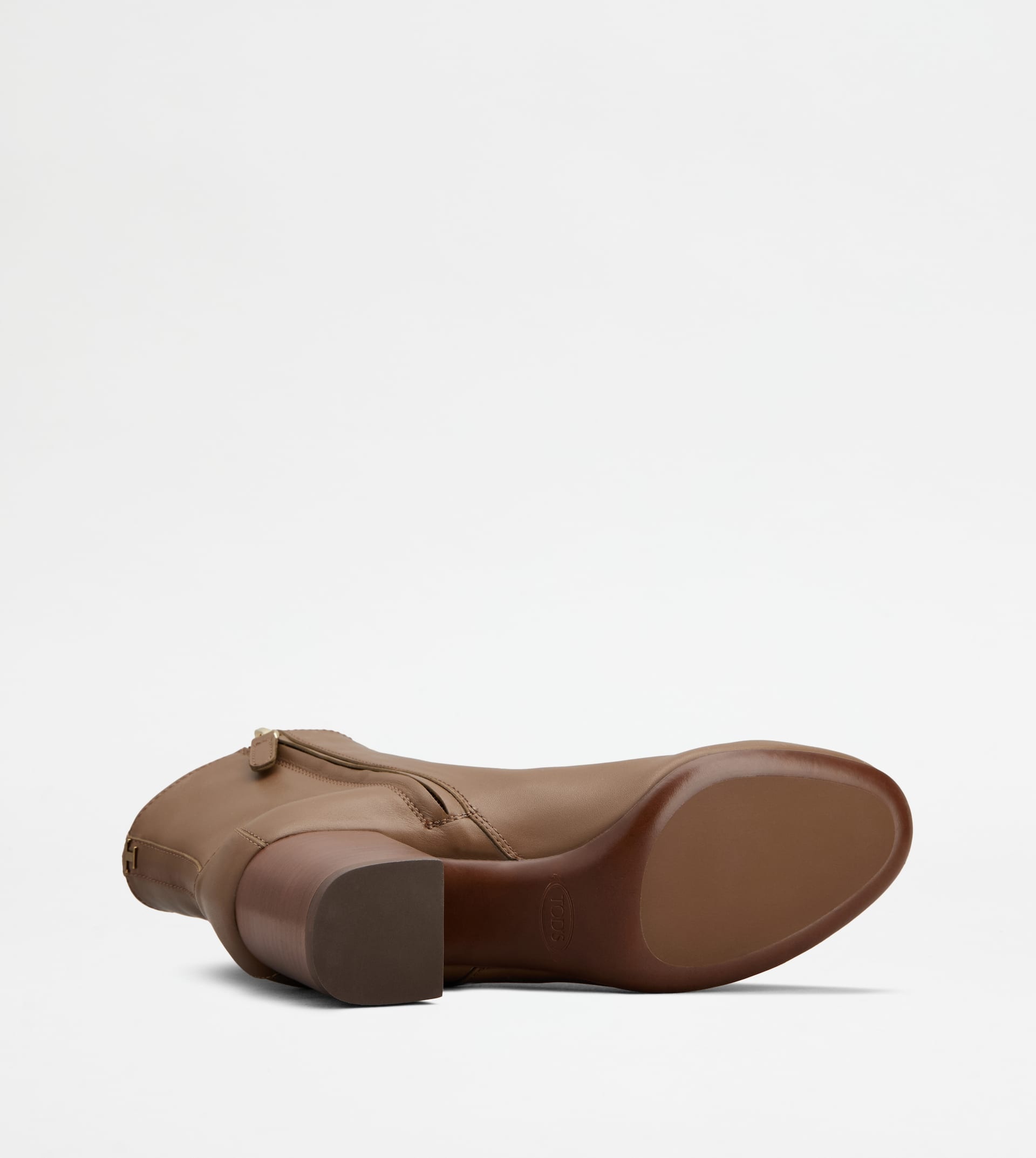 ANKLE BOOTS IN LEATHER - BROWN - 4