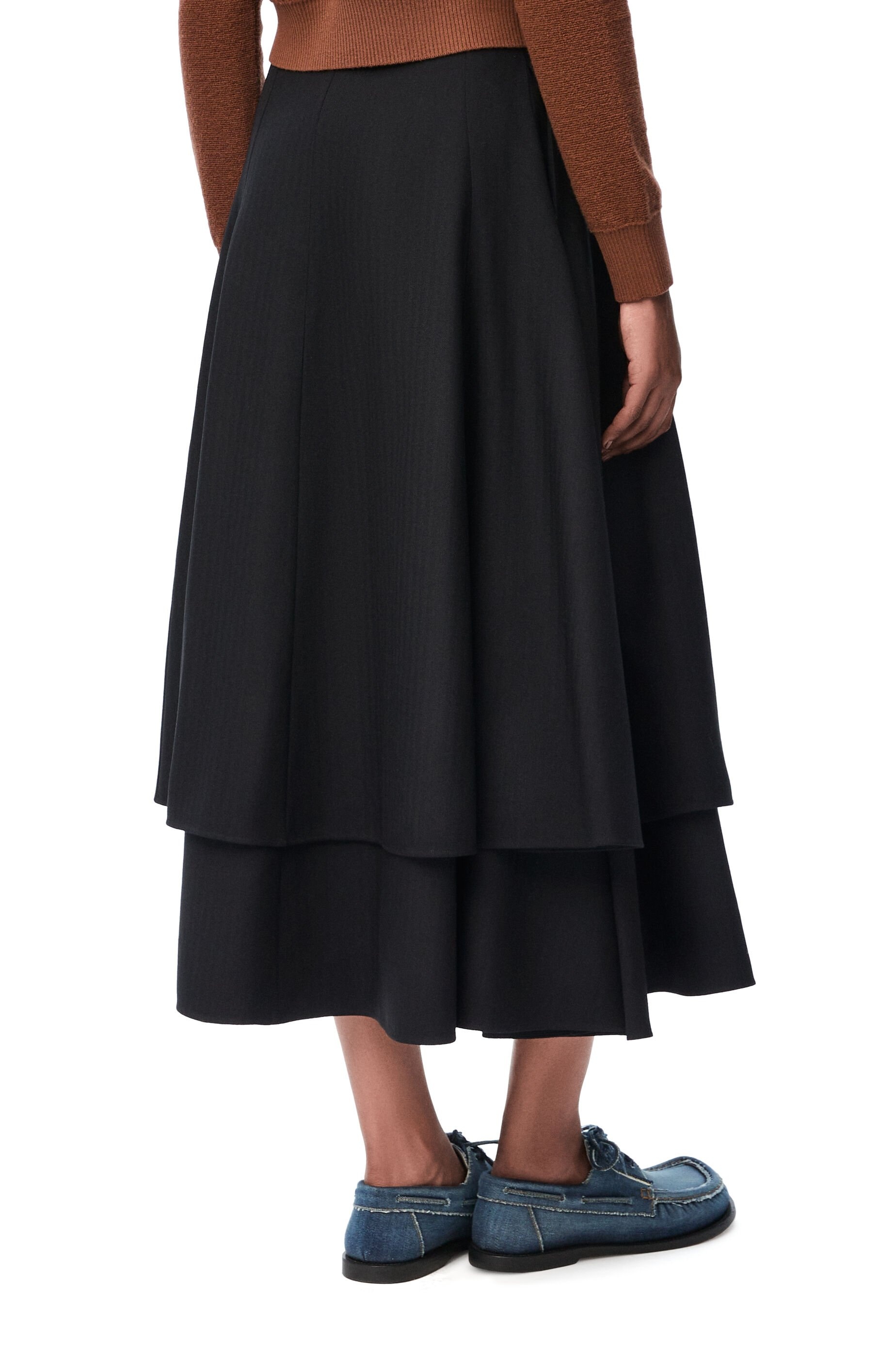 Double layer skirt in wool - 4