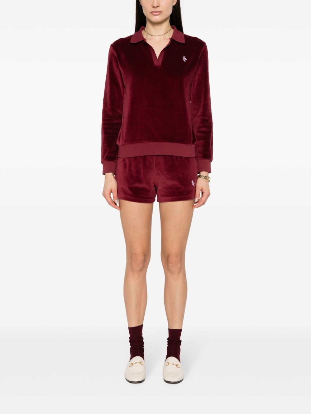 SRC velour mini shorts - 2
