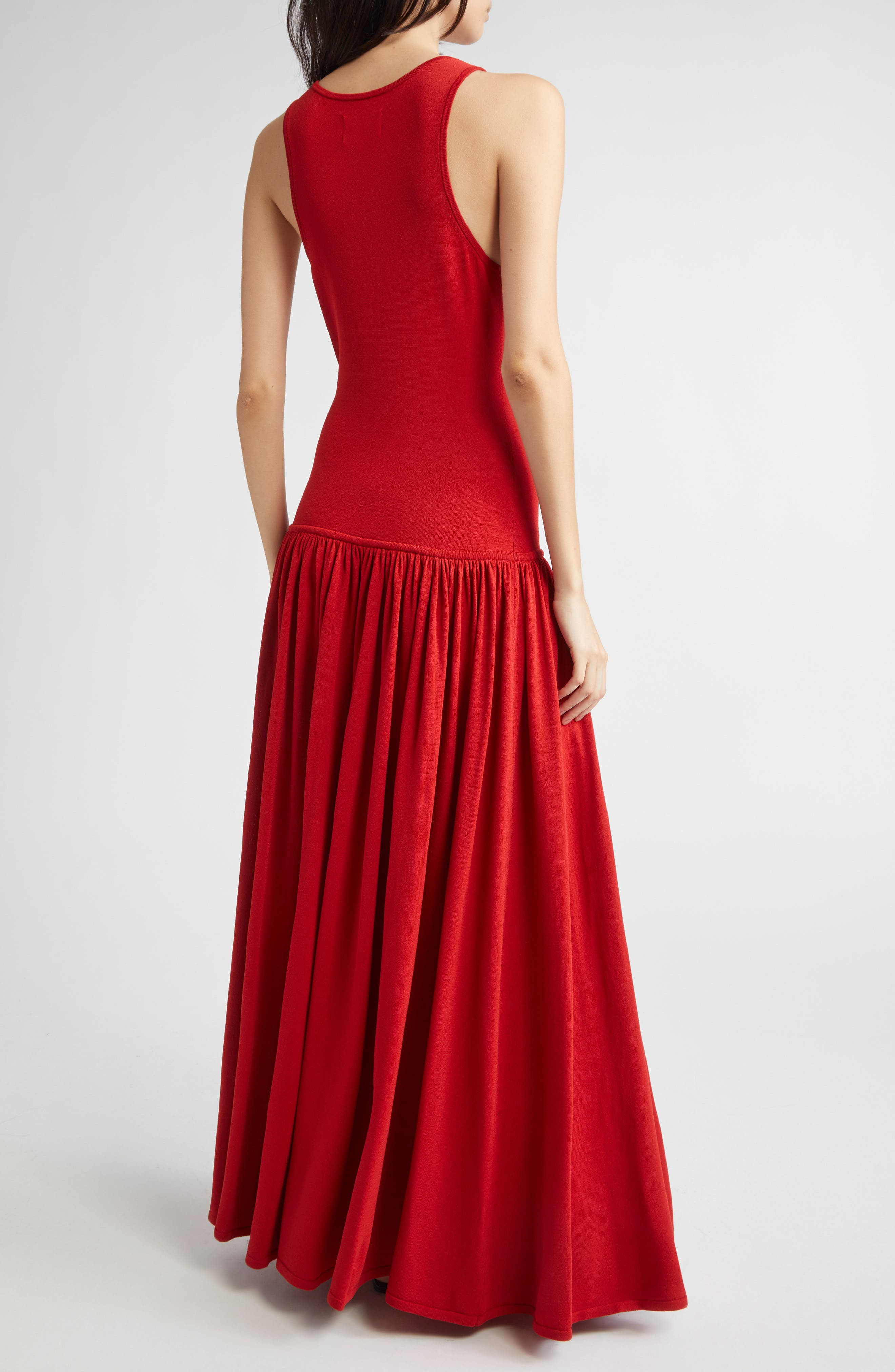 LOULOU DE SAISON Jada Drop Waist Jersey Maxi Dress in Red at Nordstrom - 2