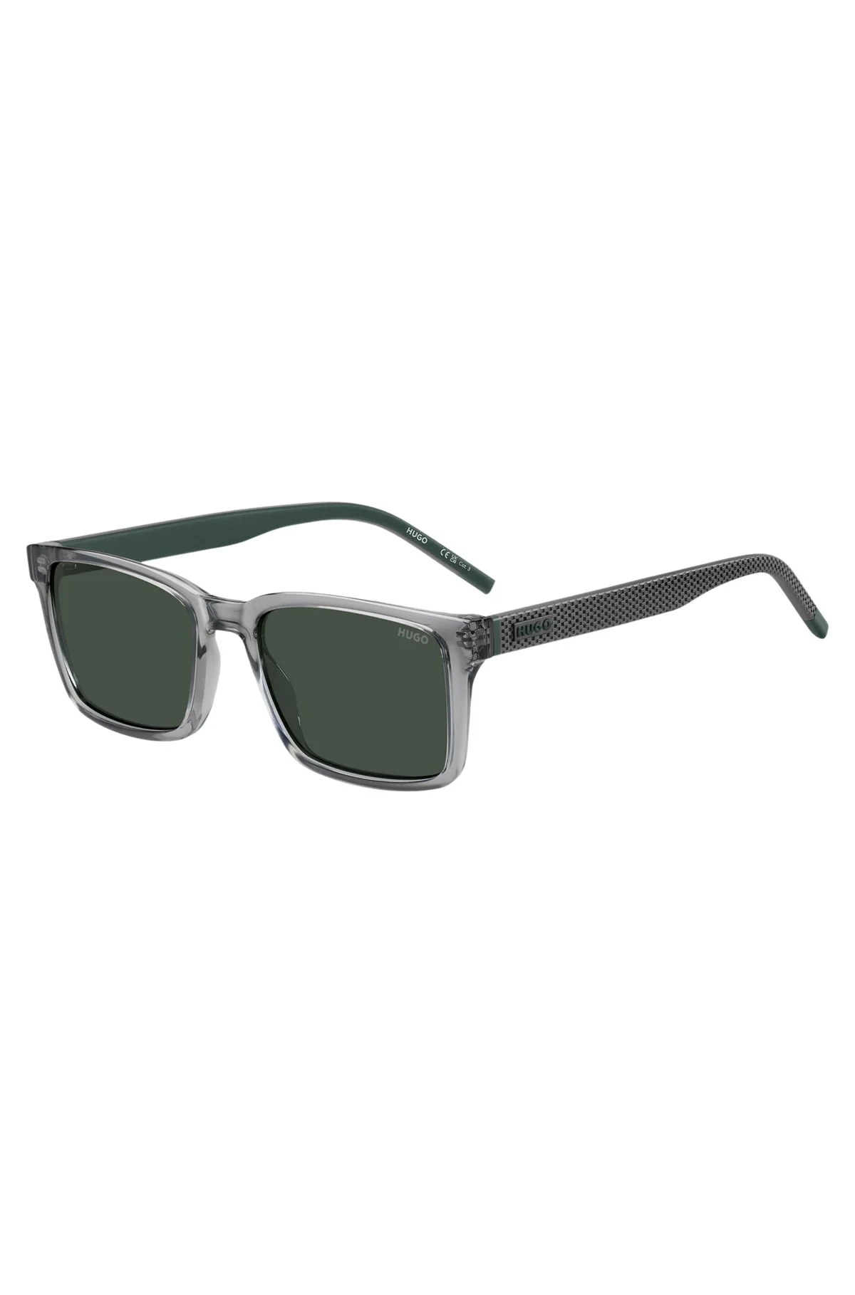TRANSPARENT-GRAY SUNGLASSES WITH PATTERNED TEMPLES - 1