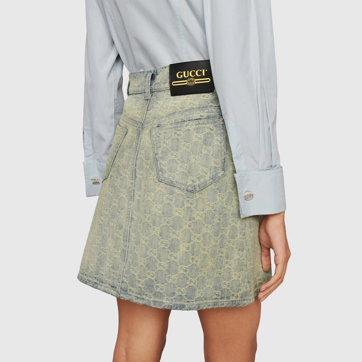 GG jacquard denim mini skirt - 5