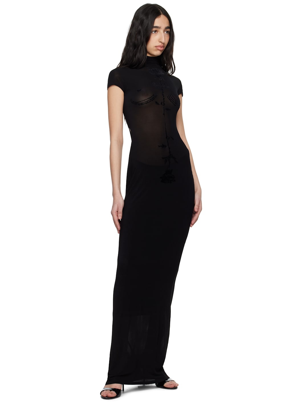 Black Light Viscose Jersey Sleeveless Maxi Dress - 4