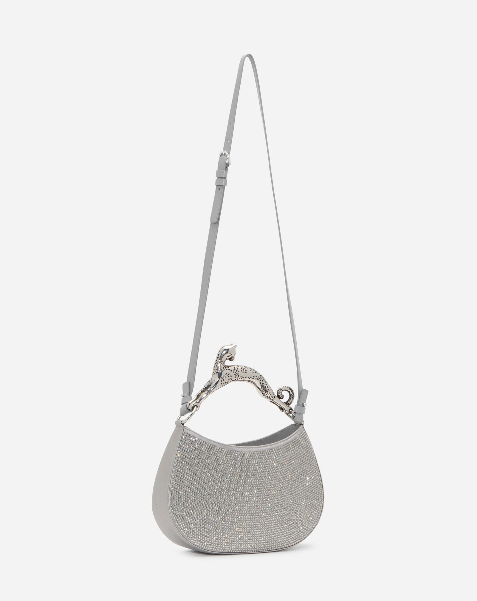 RHINESTONE HOBO CAT BAG MM - 2