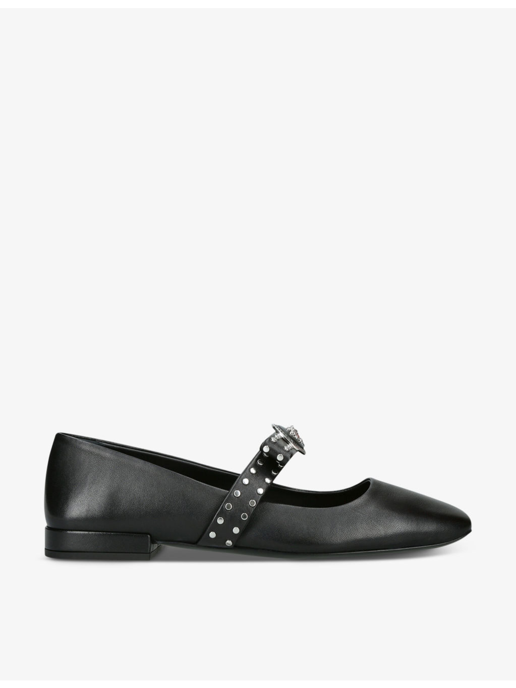 Bow-embellished leather mary-jane ballet flats - 1
