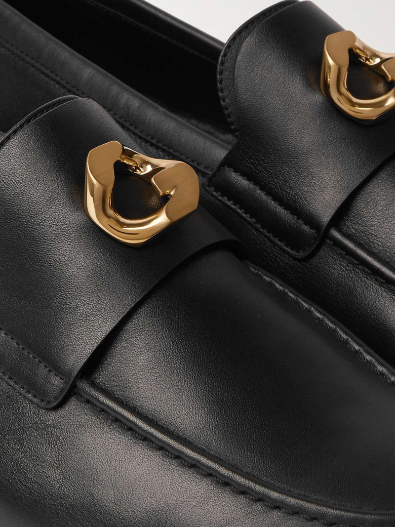 Logo-Embellished Leather Loafers 6