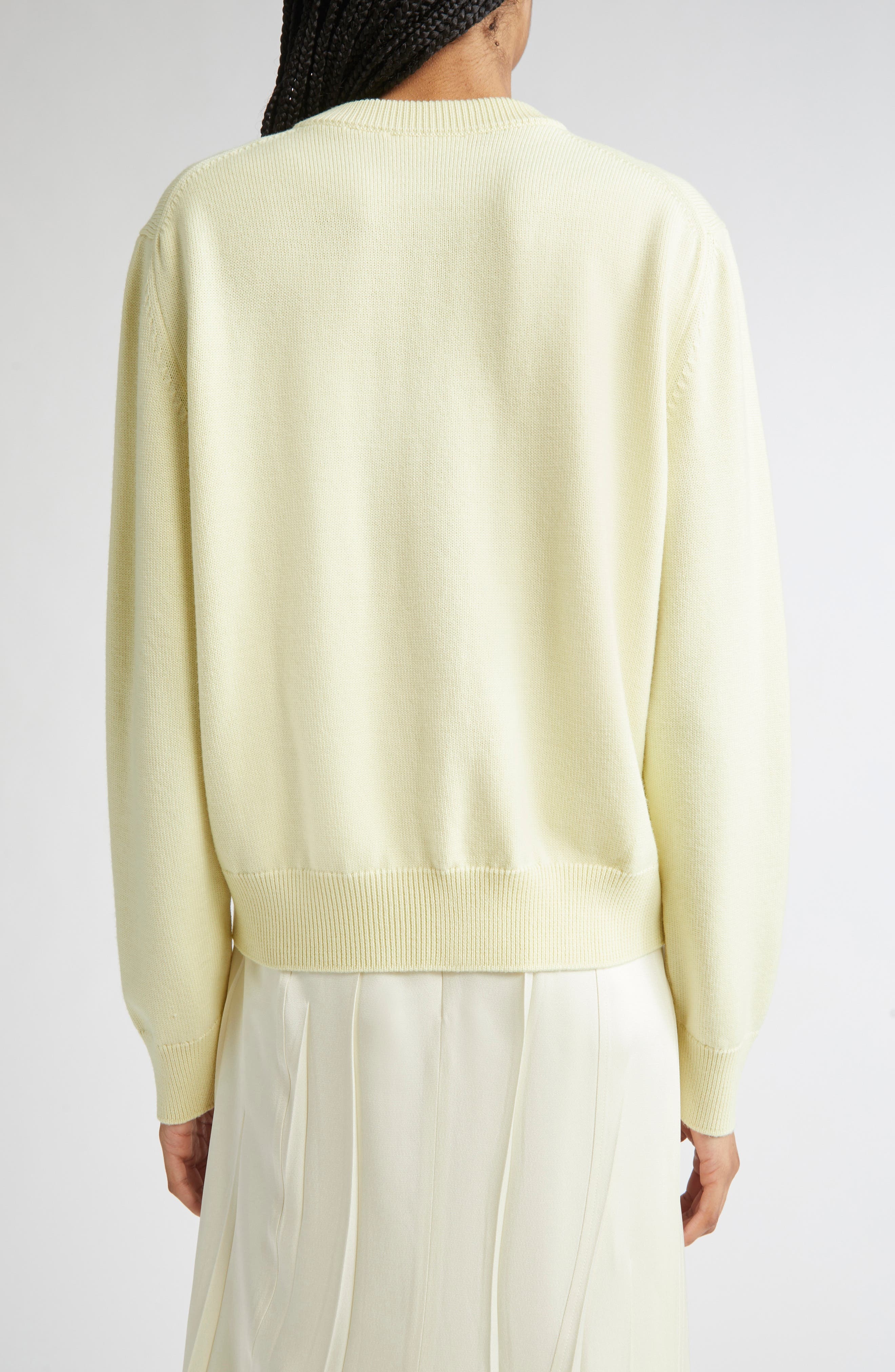 Jil Sander Floral Embroidered Cardigan in Lime Wash at Nordstrom - 3