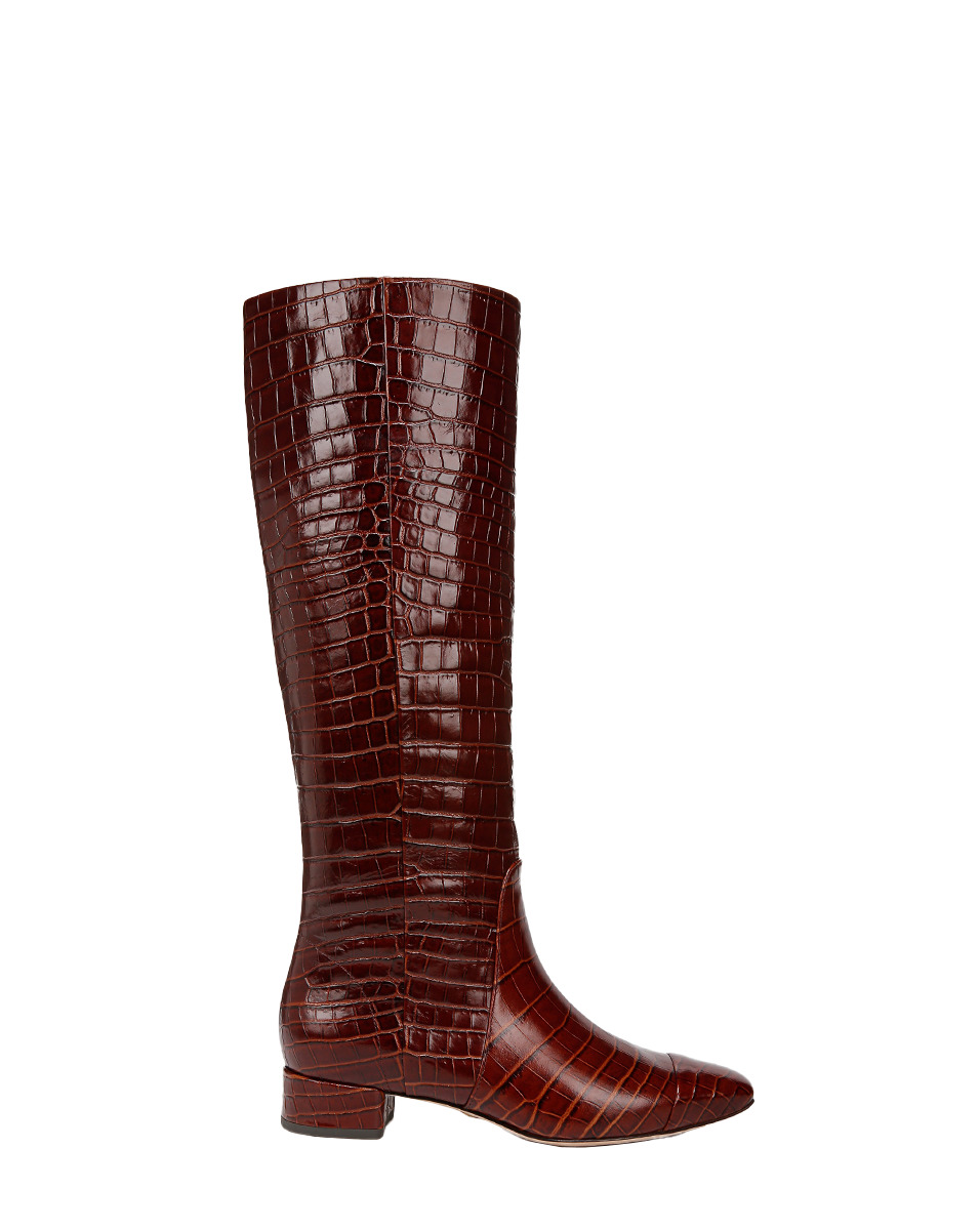 CECILE CROC-EMBOSSED TALL BOOT - 5
