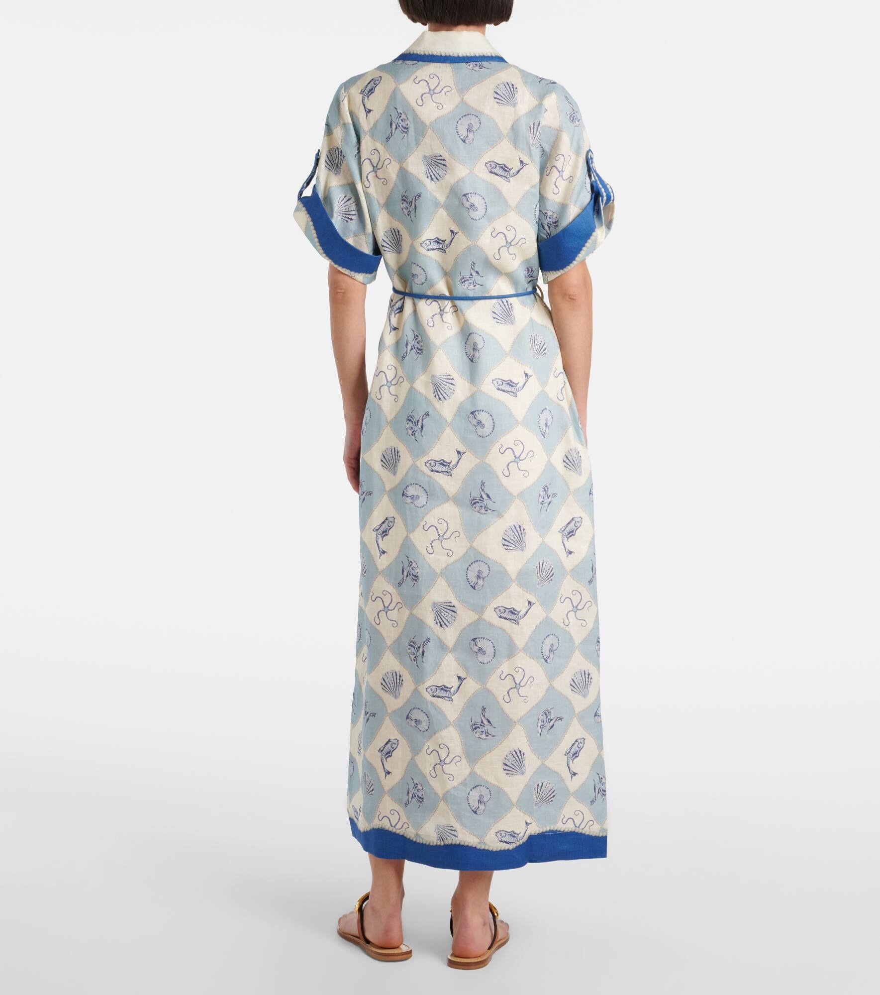 Pia printed linen shirt dress - 3