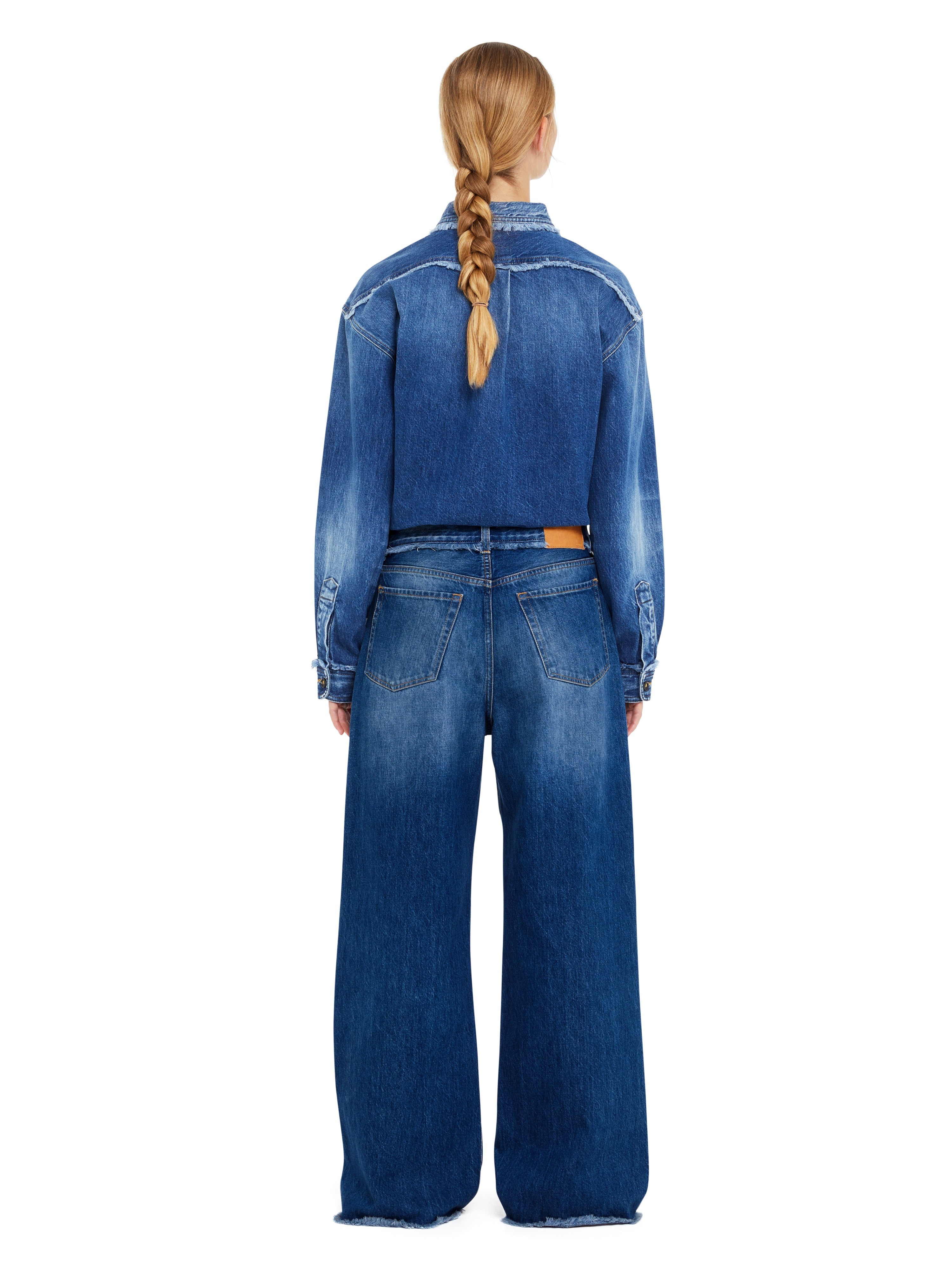Fringed Relaxed Denim Pants - 6
