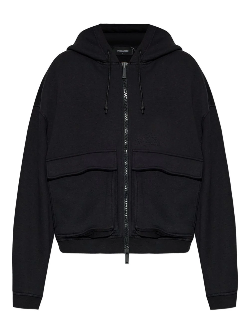hooded ribbed jacket - 1