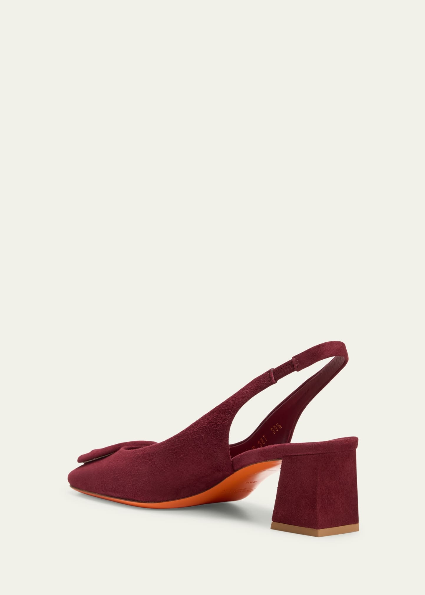 Suede Buckle Slingback Pumps - 2