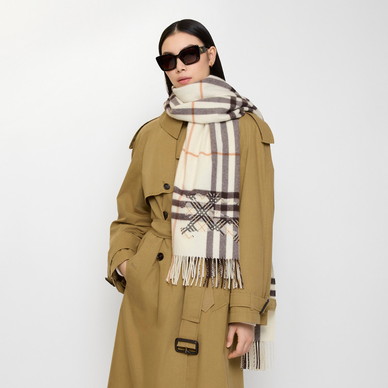 Wide Cross Stitch EKD Check Cashmere Scarf 3