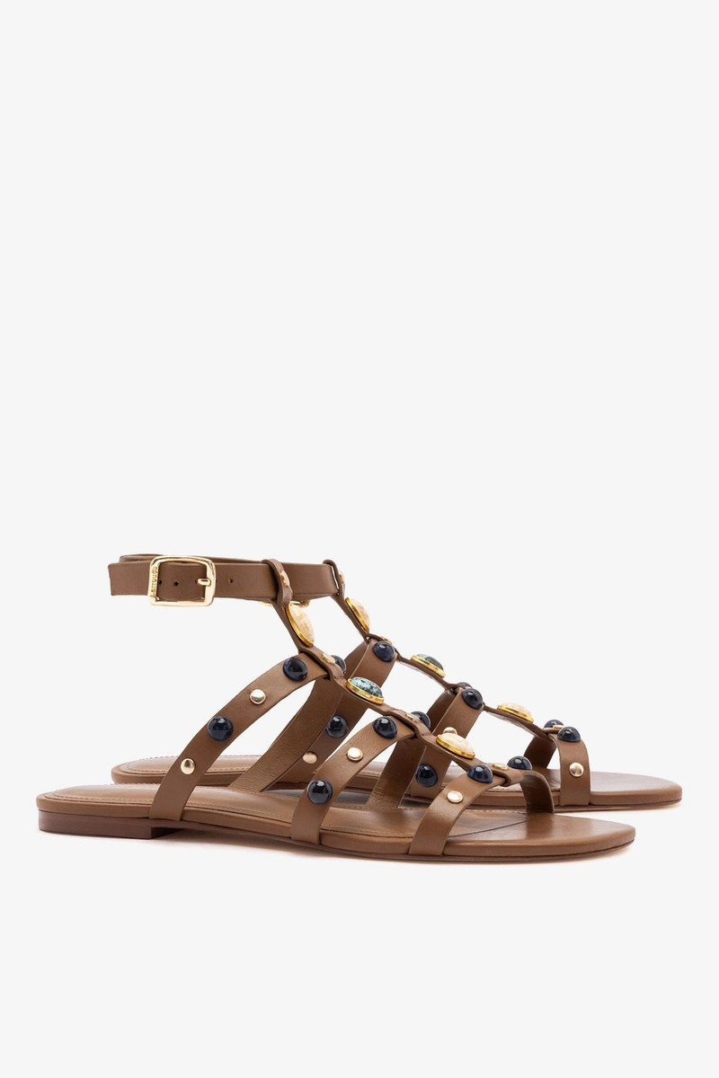 Amalfi Flat Sandal Caramel Leather 3