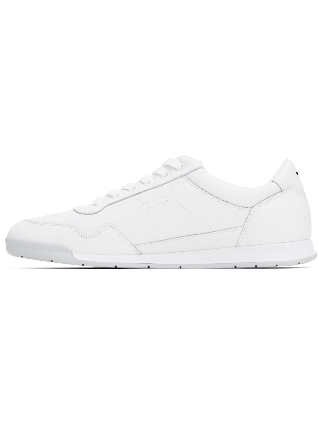 White Nappa-Leather Perforated Details Sneakers - 3