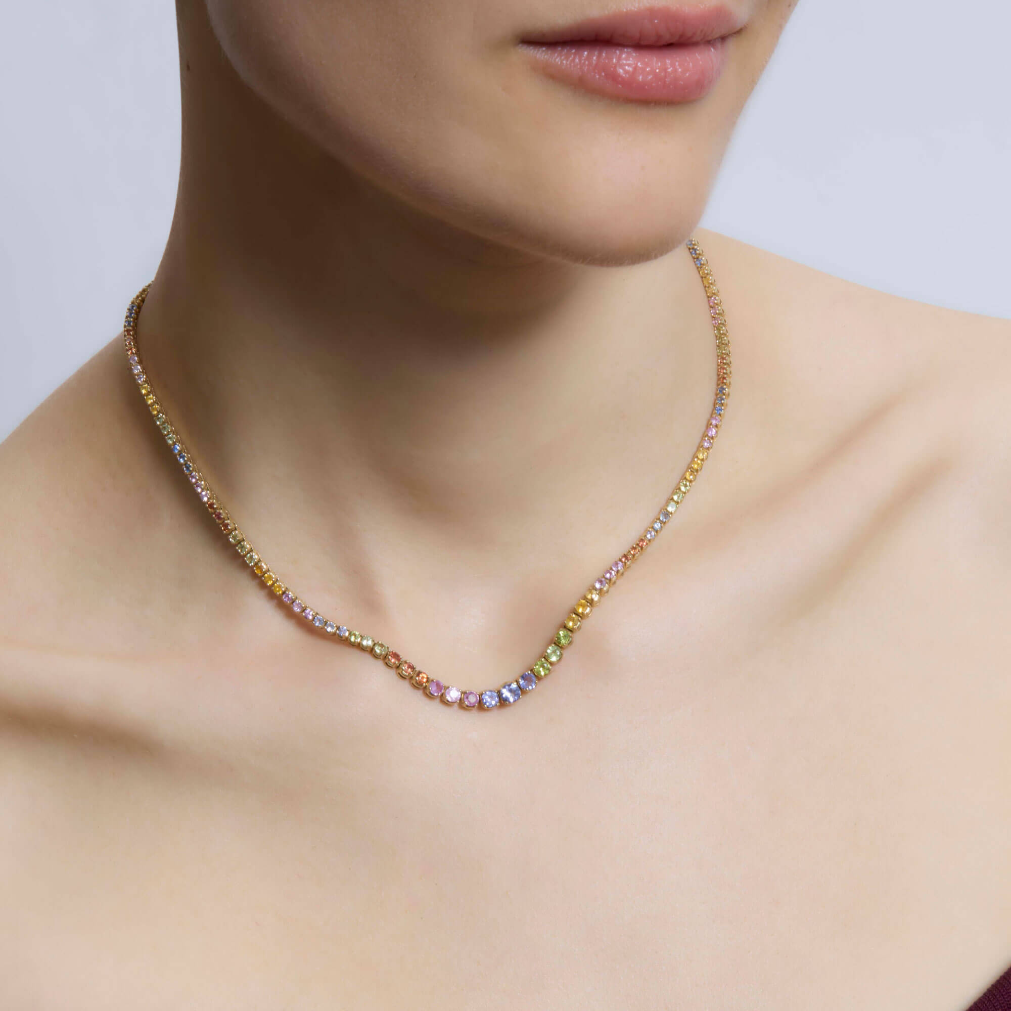 Rainbow Bright Tennis Necklace - 2