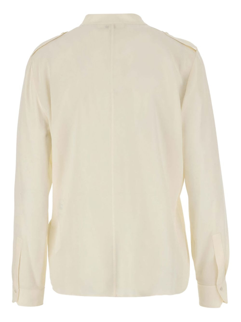 mandarin-collar silk shirt - 2