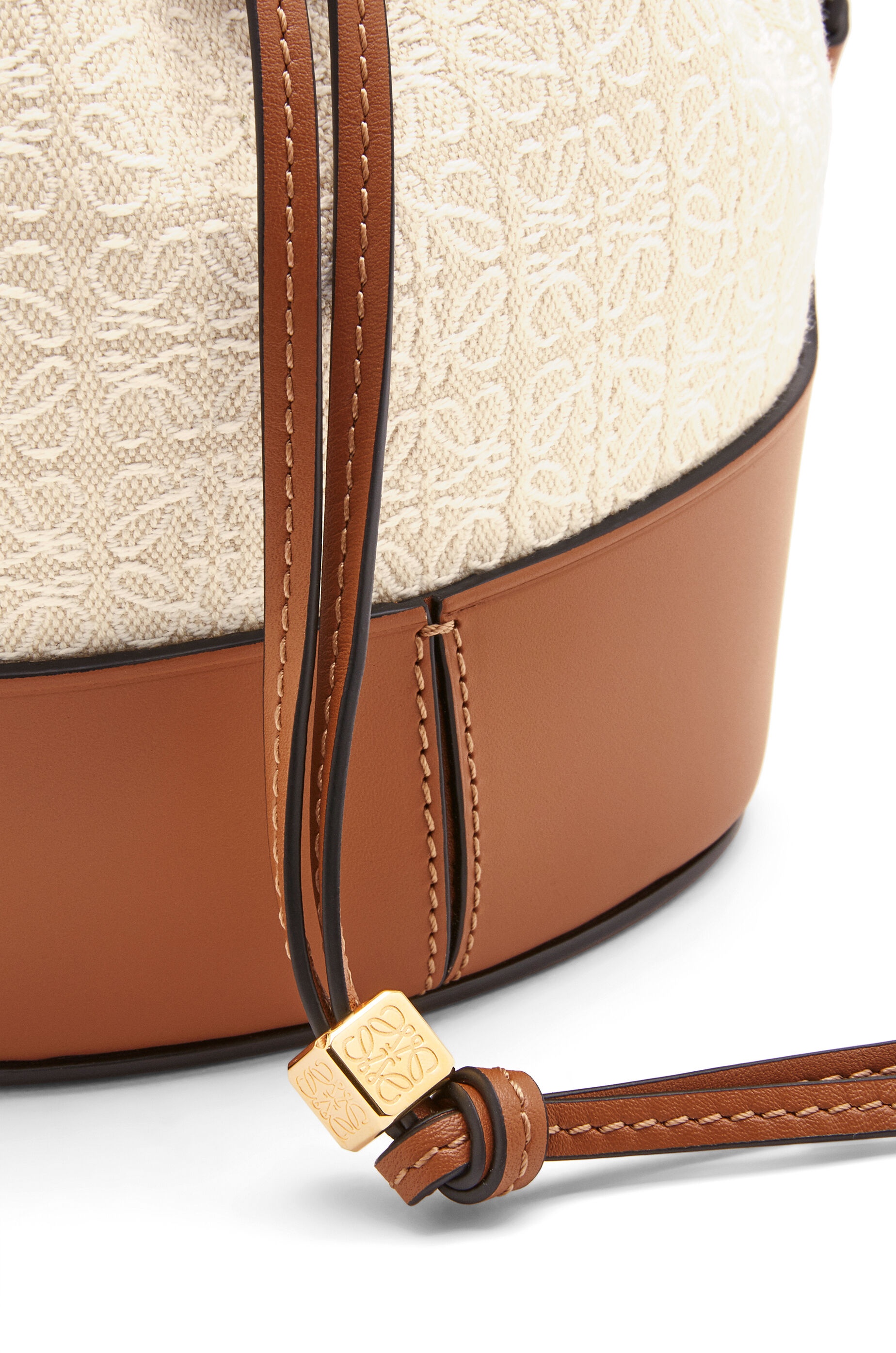 Mini Balloon bag in Anagram jacquard and calfskin - 8