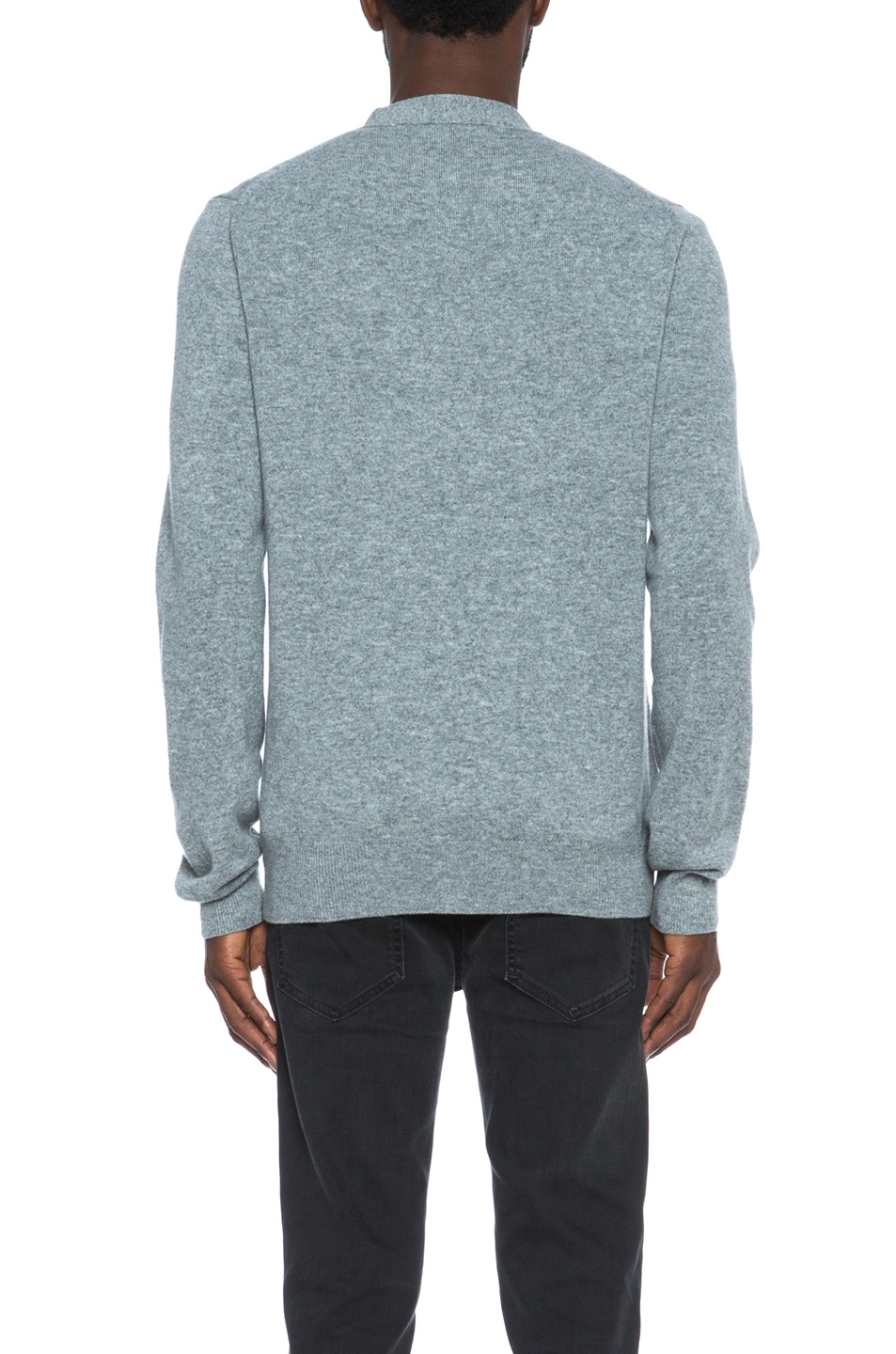 Lambswool Cardigan with Black Emblem - 5
