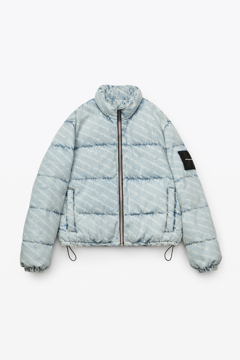 PUFFER JACKET IN LOGO DENIM 1