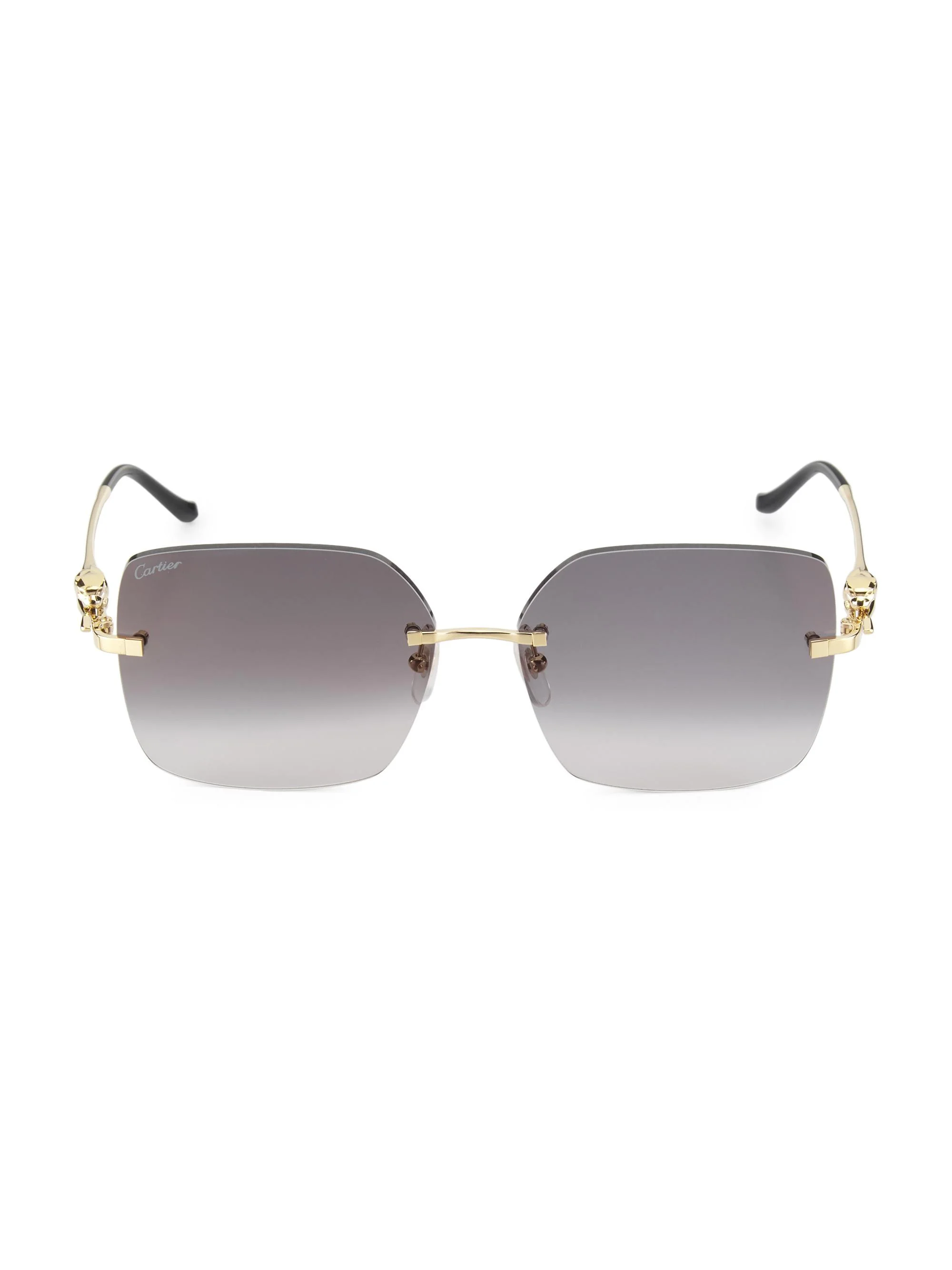 Women's Panthère Classic 24-Carat Gold 60MM Square Sunglasses - Gold - 1