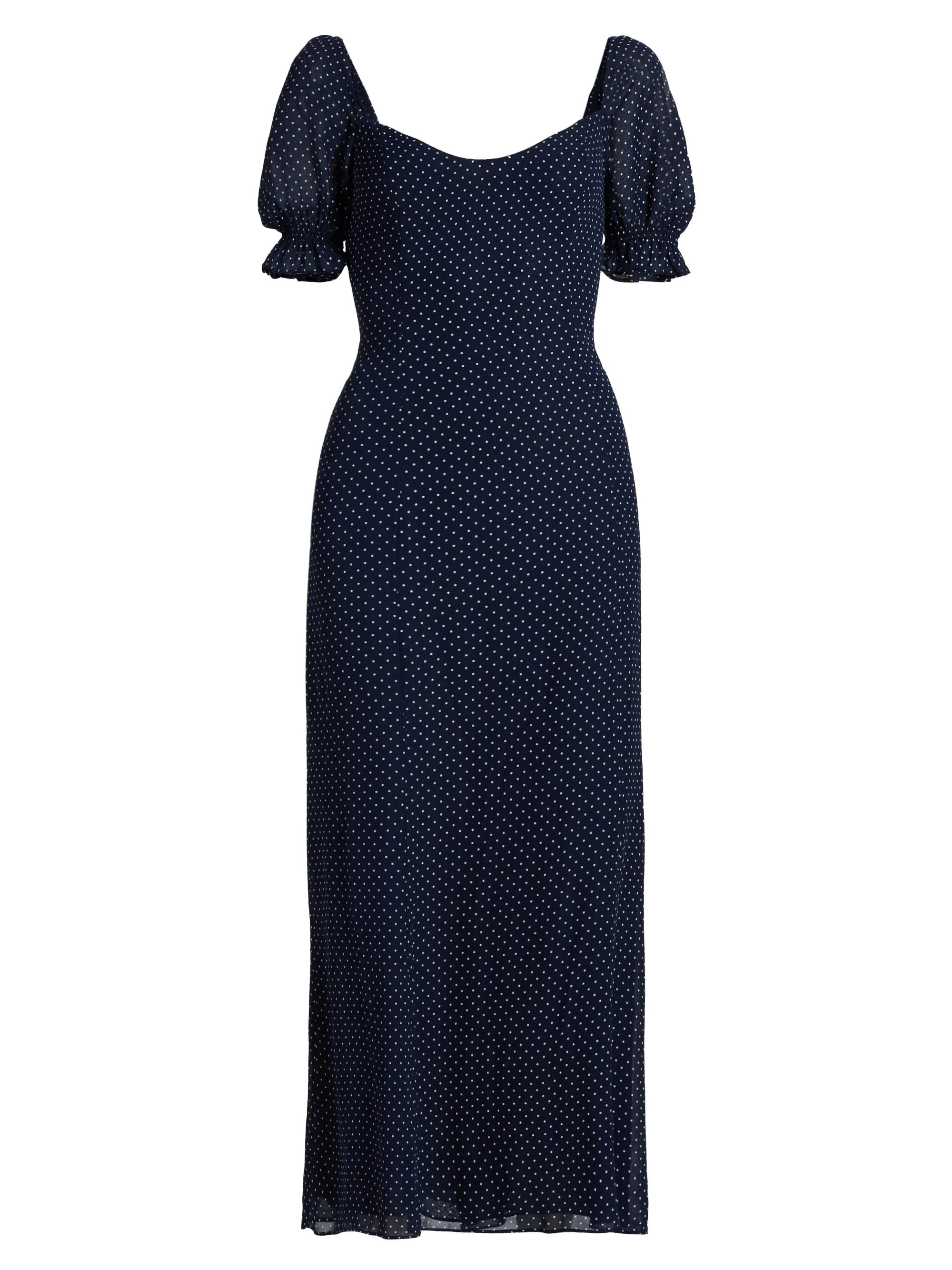 Women's Gloria Polka Dot Midi-Dress - Button - 1