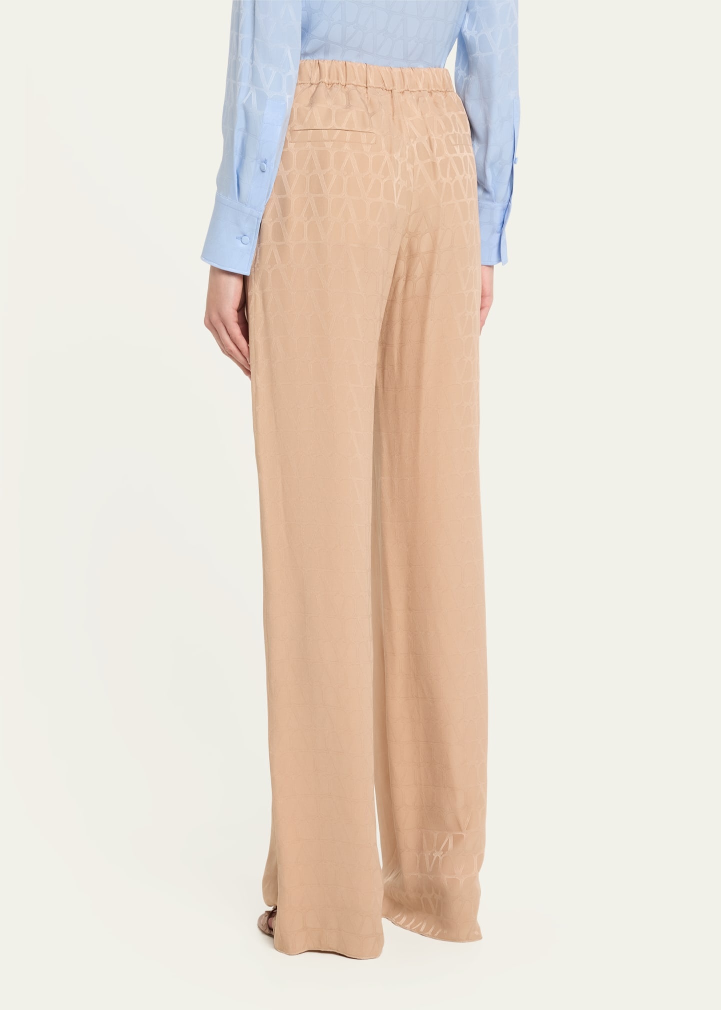 Logo Straight Silk Trousers - 3