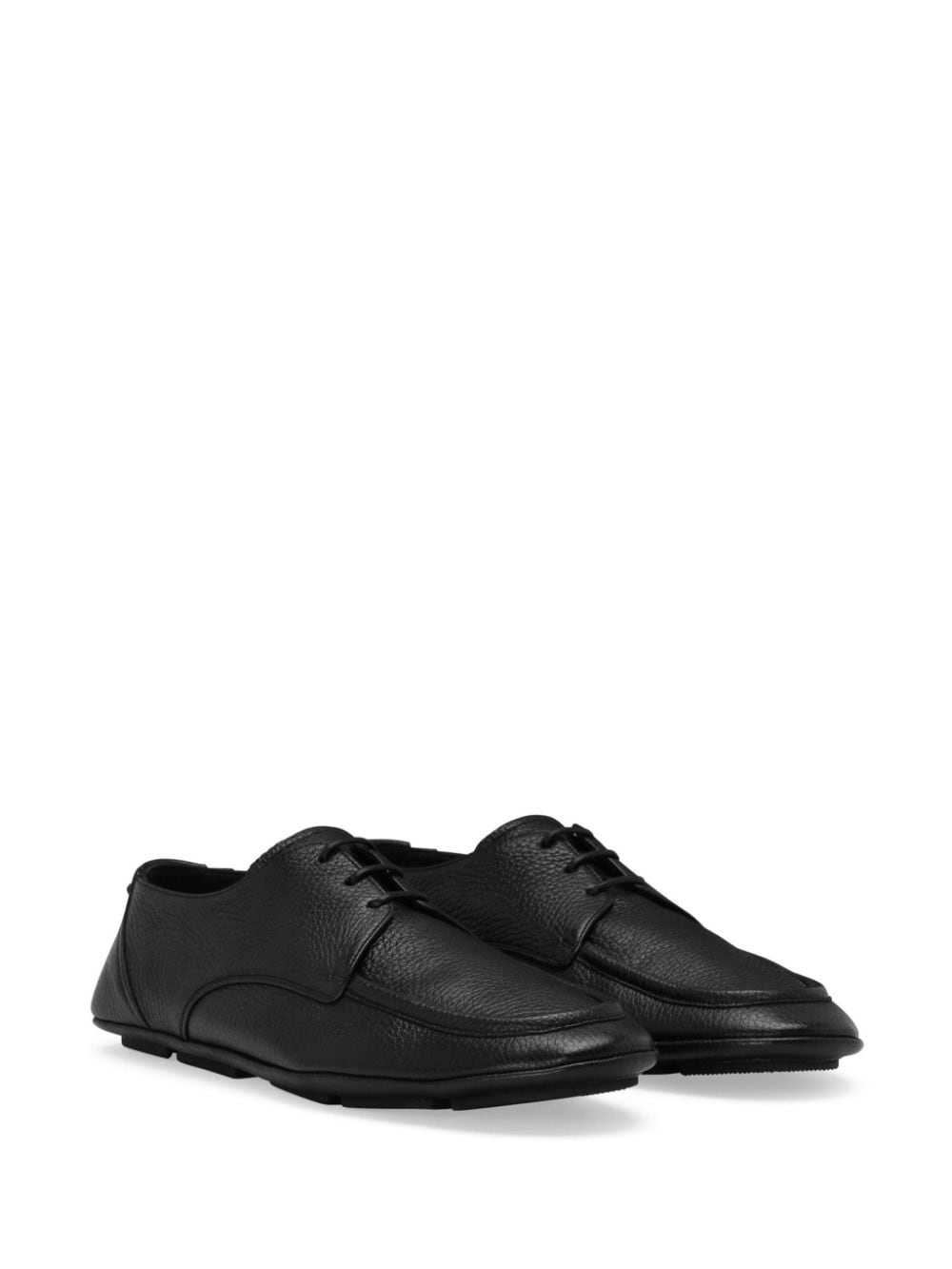 logo-plaque leather derby shoes - 2