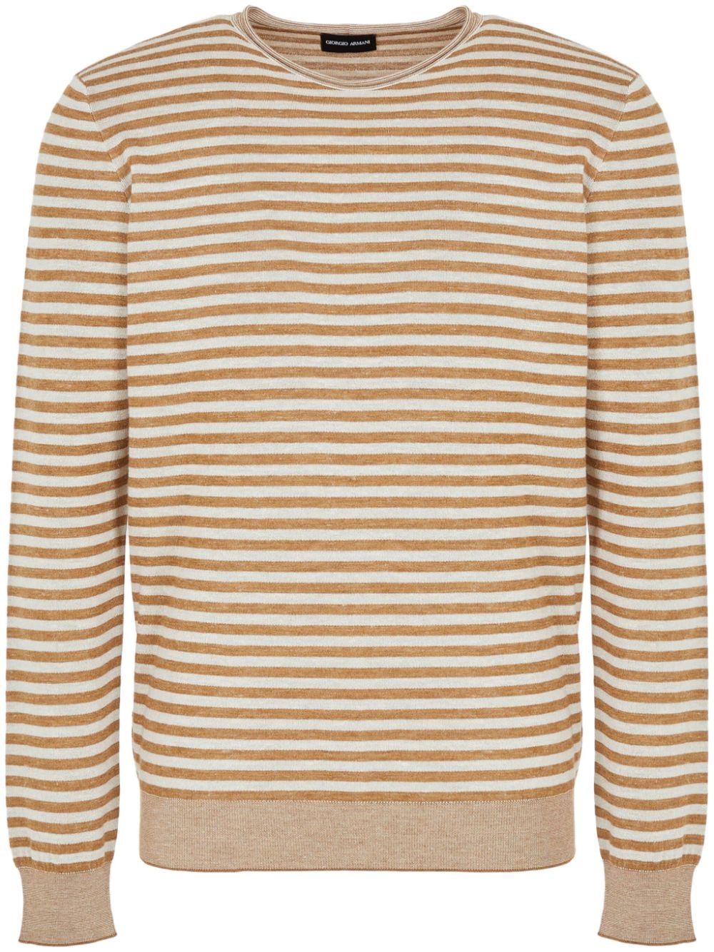 striped crew-neck jumper - 1