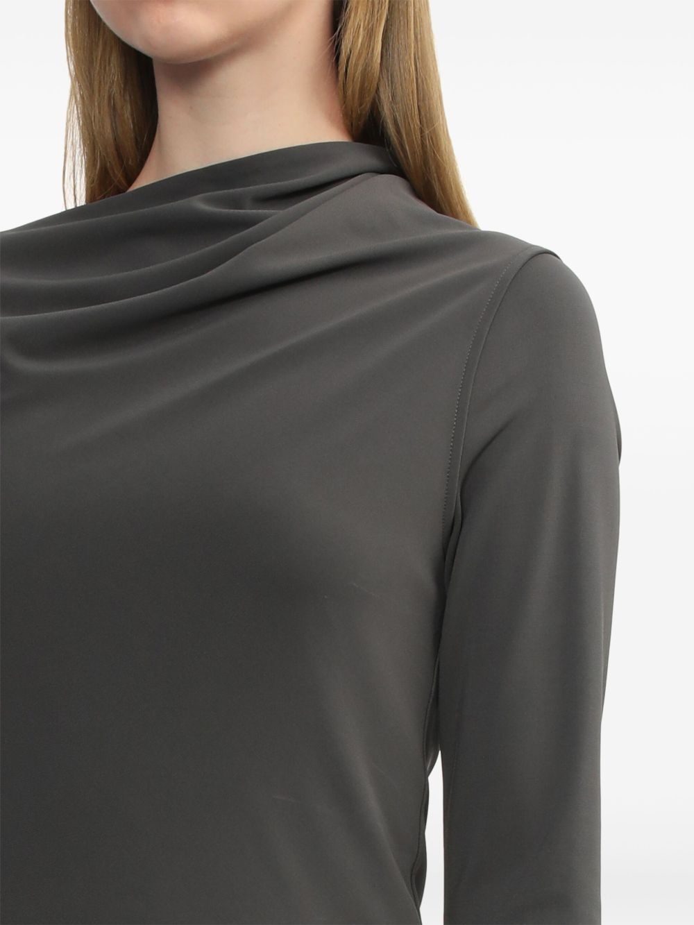 draped jersey top - 5