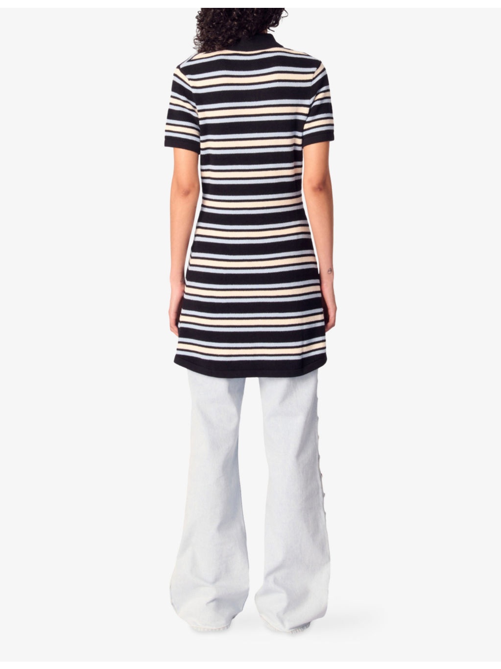 Stripe Short-Sleeve Cotton-Blend Knitted Mini Dress - 4