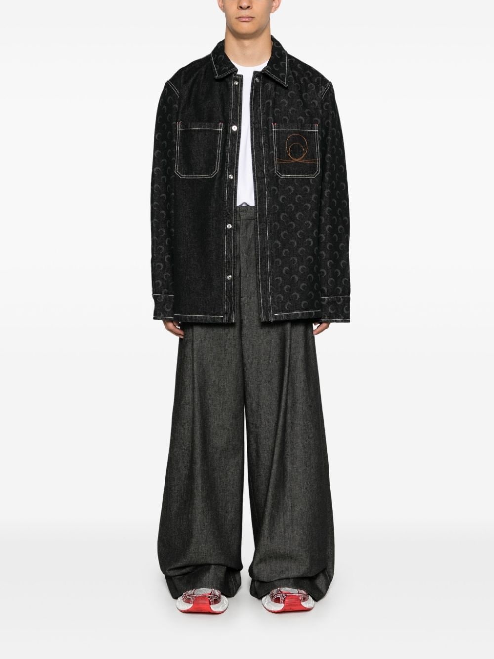 Moon-laser denim overshirt - 2