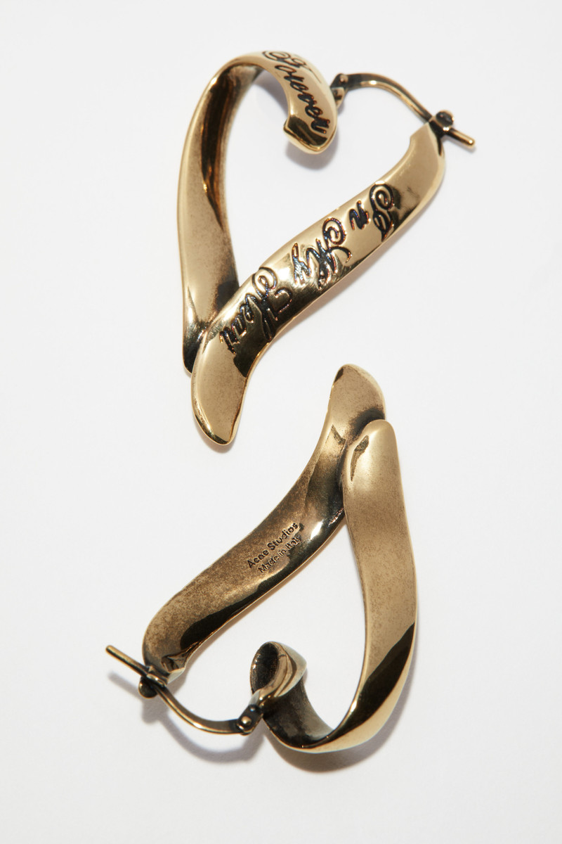 Heart hoops - Antique gold 4