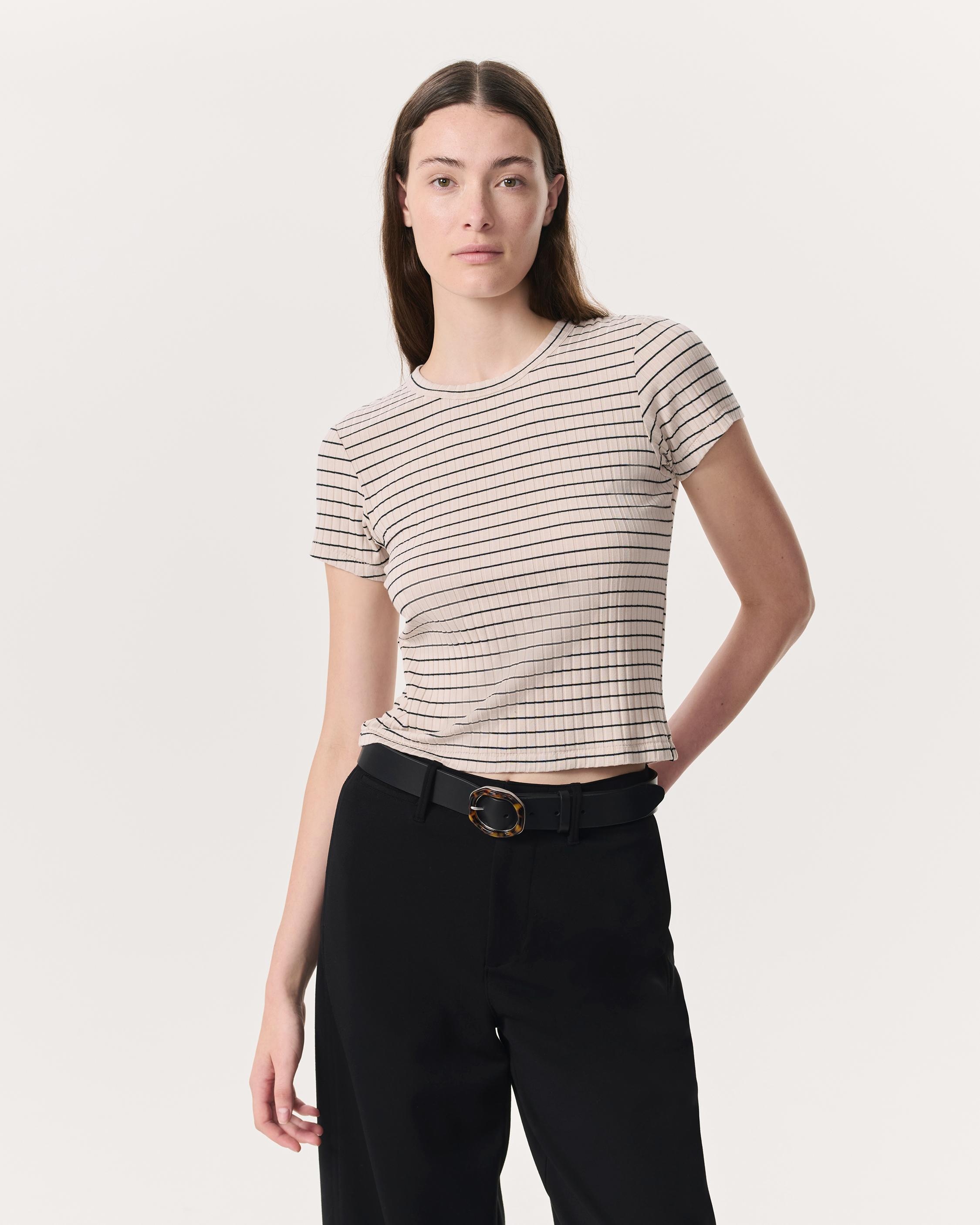Luca Striped Ribbed-Knit Baby T-Shirt - 2